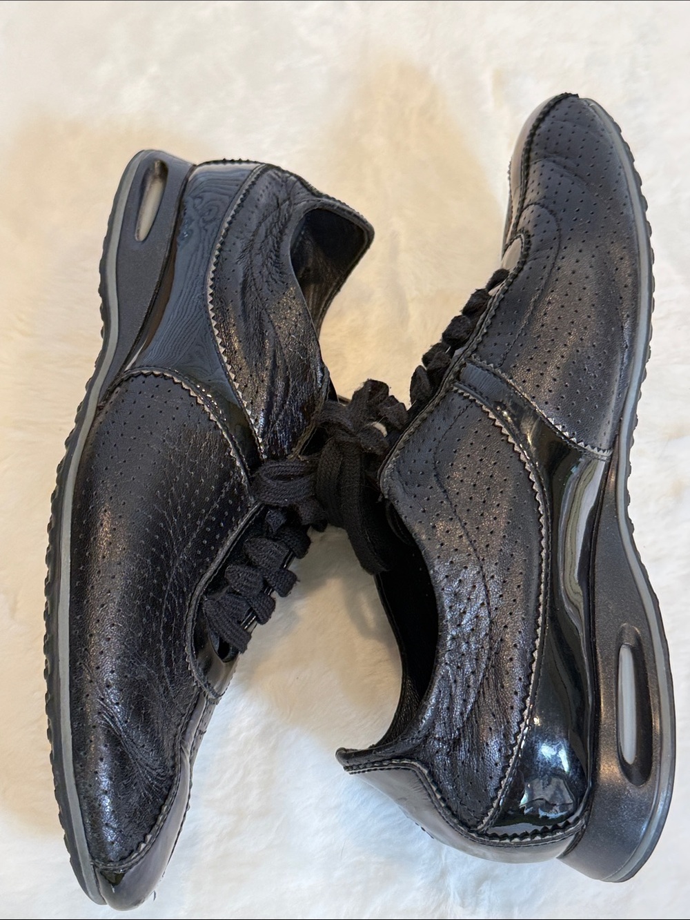 Cole Haan Nike Air Bria Perforated Leather Lace-Up Sneakers - Picture 9 of 12